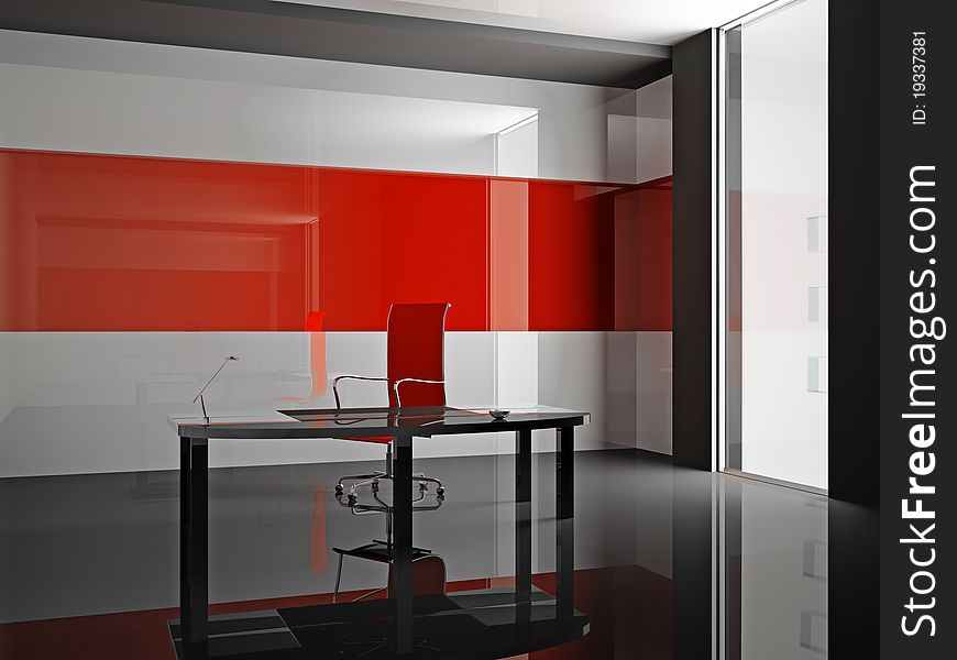 Interior of modern office 3D. Interior of modern office 3D