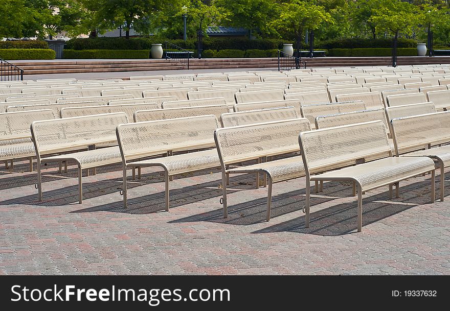 Benches in a Row