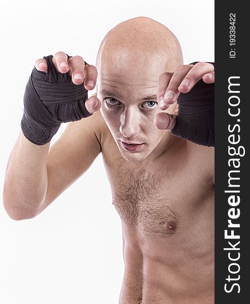 Image of bold Muay Thai fighter. Image of bold Muay Thai fighter