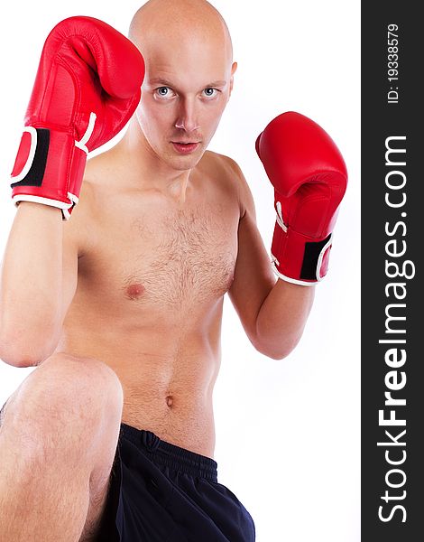 Image of bold kick-boxer. Image of bold kick-boxer