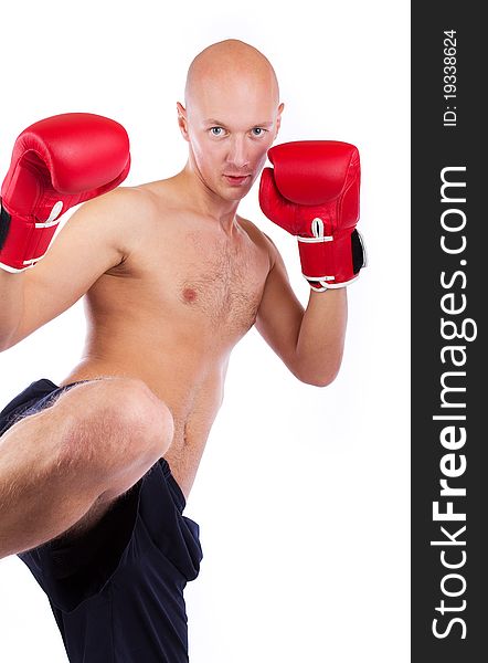 Image of bold kick-boxer