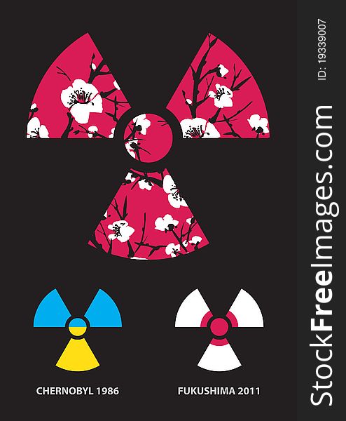 Sakura In The Radiation Symbol