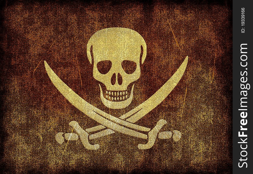 Skull with Swords on the grunge background