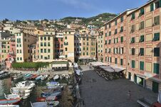 The Characteristic Seaside Village Of Camogli In The Eastern Ligurian Riviera Stock Photography