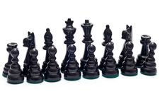 Black Chess Figurines Royalty Free Stock Photography