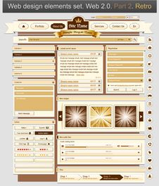 Web Design Set Retro 2 Stock Image