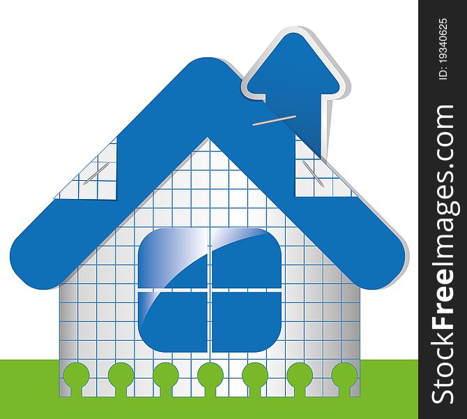 House from checked paper. EPS10. House from checked paper. EPS10