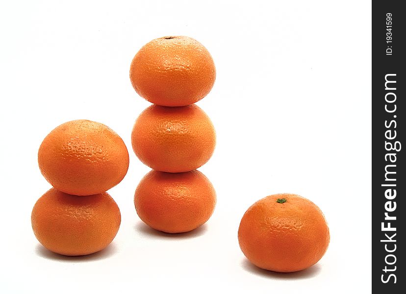 Composition of oranges isolated on white. Composition of oranges isolated on white