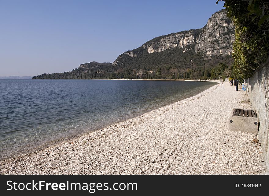 Promenade near Garda on the lake of Garda, Italy. Promenade near Garda on the lake of Garda, Italy