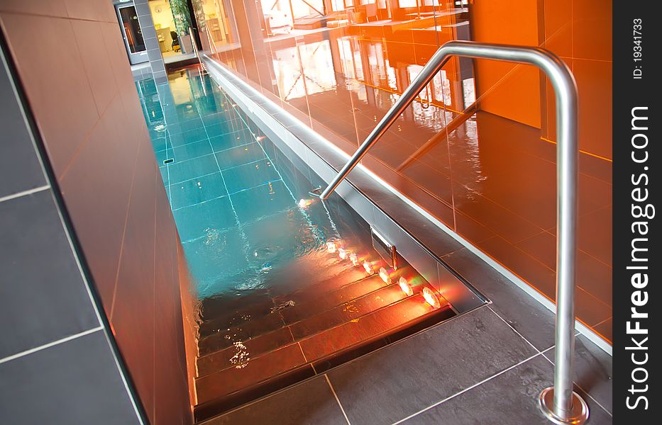 Swimming pool in modern spa hotel. Swimming pool in modern spa hotel