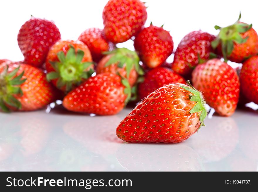 Fresh strawberry on white background