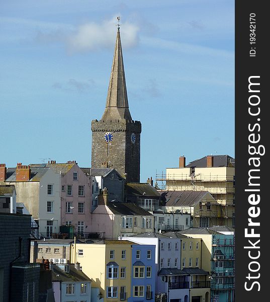 A view of St Marys Church in Tenby Wales. A view of St Marys Church in Tenby Wales.