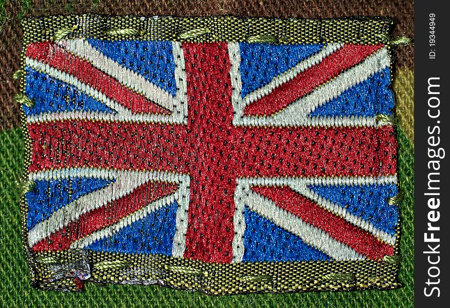 Flag of Great Britain on a Military Uniform. Flag of Great Britain on a Military Uniform