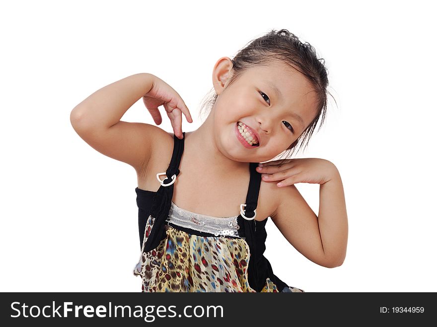 Closeup image of a dreaming beautiful little girl