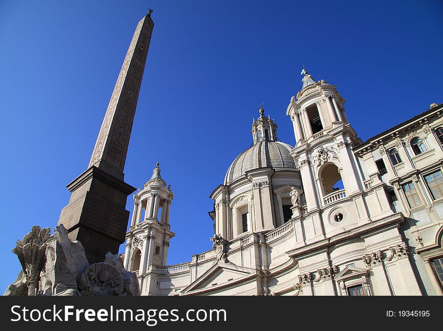 A famous basil in Piazza Navona in Rome. A famous basil in Piazza Navona in Rome