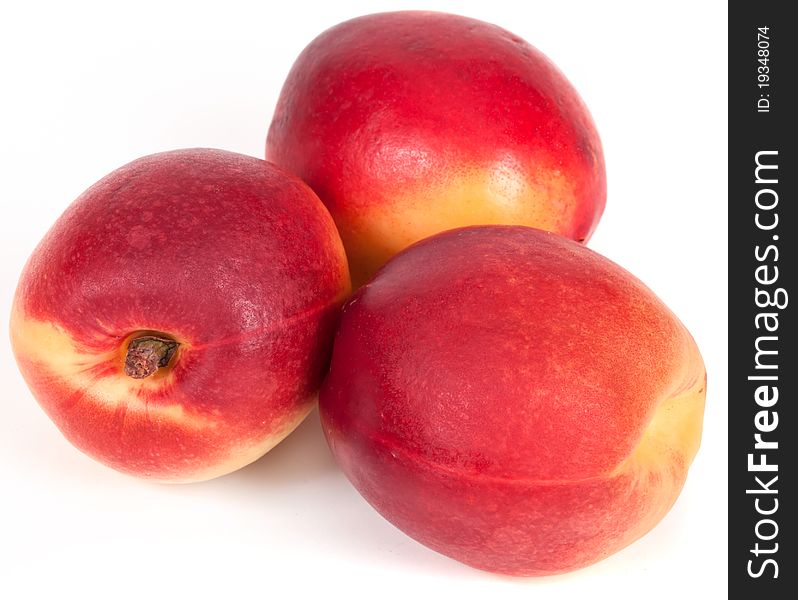 Juicy and ripe nectarine on white background. Juicy and ripe nectarine on white background