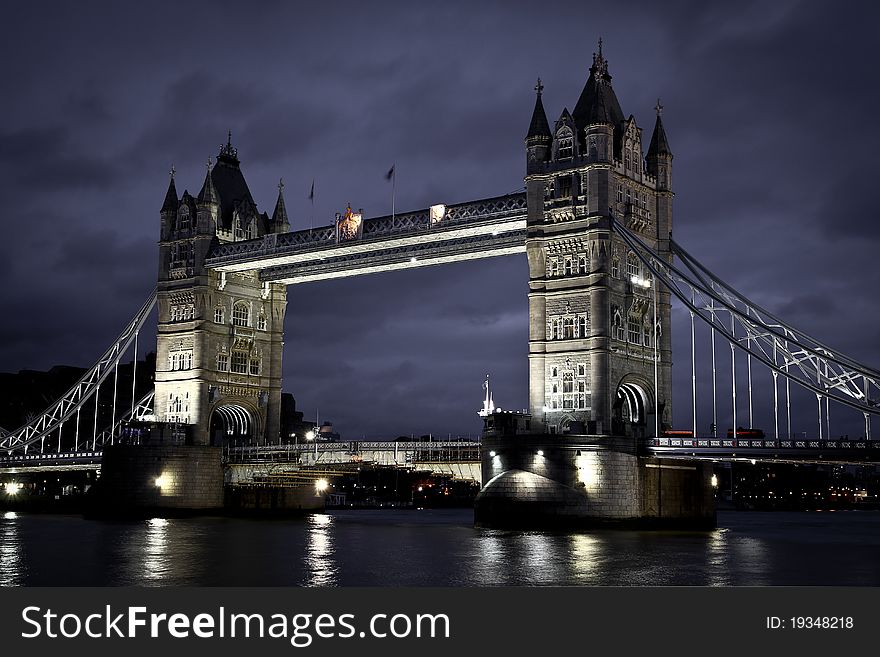 Nightshot of Tower Bridge, London. Nightshot of Tower Bridge, London