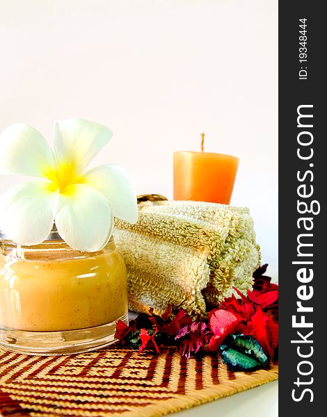 Spa Products With Flowers And Candles