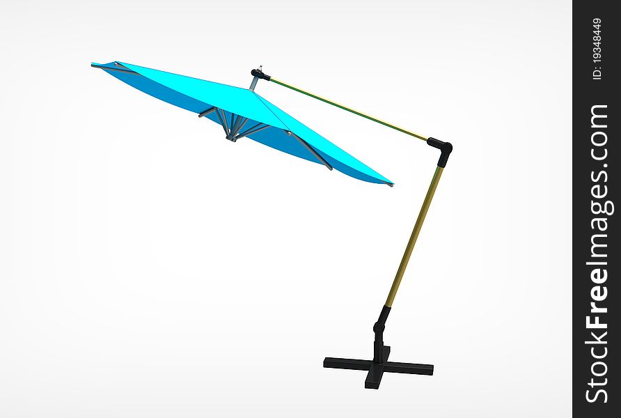 3d render of  beach umbrella on a white background