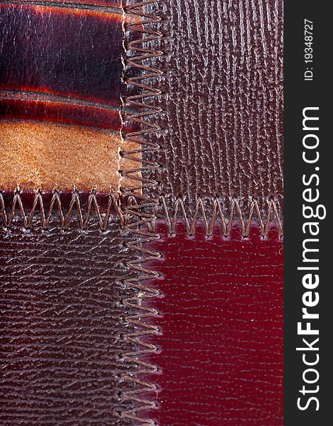 Closeup view of leather background