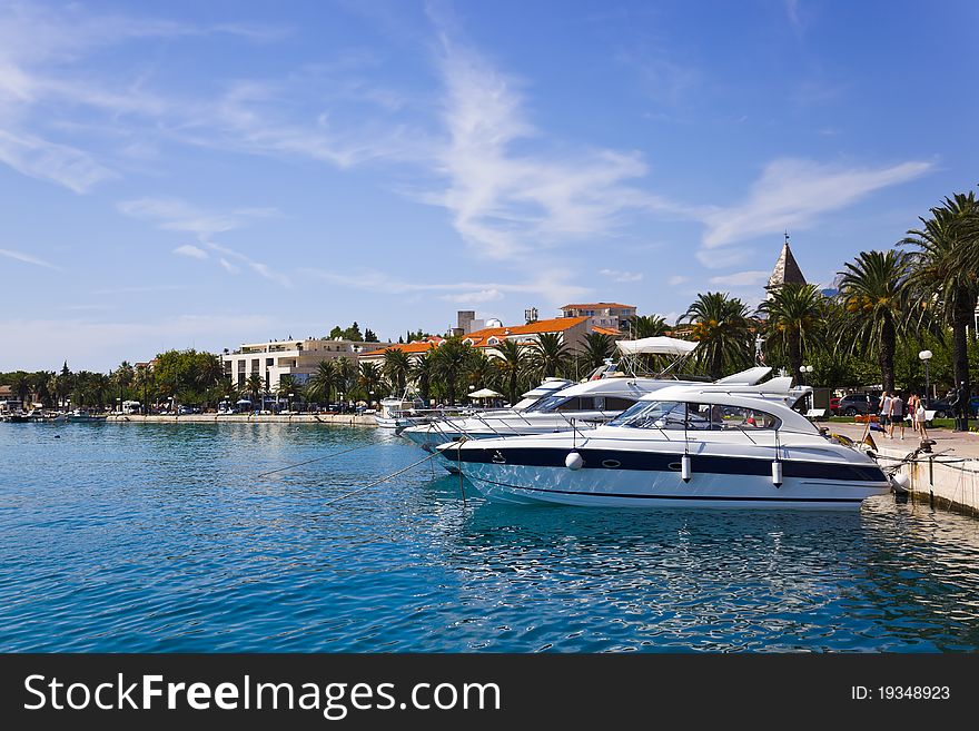 Town Makarska in Croatia - resort travel background