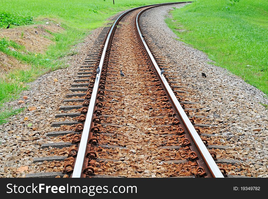 Railway Track Passing Through The Countryside