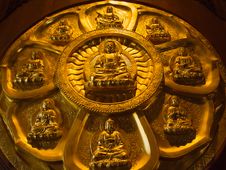 Buddha On Lotus Carved Wood Royalty Free Stock Photos Buddha On Lotus Carved Wood Royalty Free Stock Photos