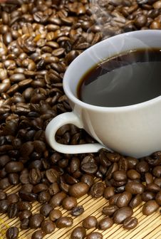 Coffee Cup With Roasted Beans Stock Image Coffee Cup With Roasted Beans Stock Image