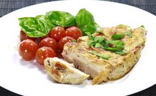 Chicken Steak With A Tomato Salad Royalty Free Stock Photography Chicken Steak With A Tomato Salad Royalty Free Stock Photography