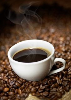 Coffee Cup With Roasted Beans Stock Images Coffee Cup With Roasted Beans Stock Images