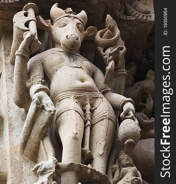 Detail of Temple at Khajuraho, India. Detail of Temple at Khajuraho, India
