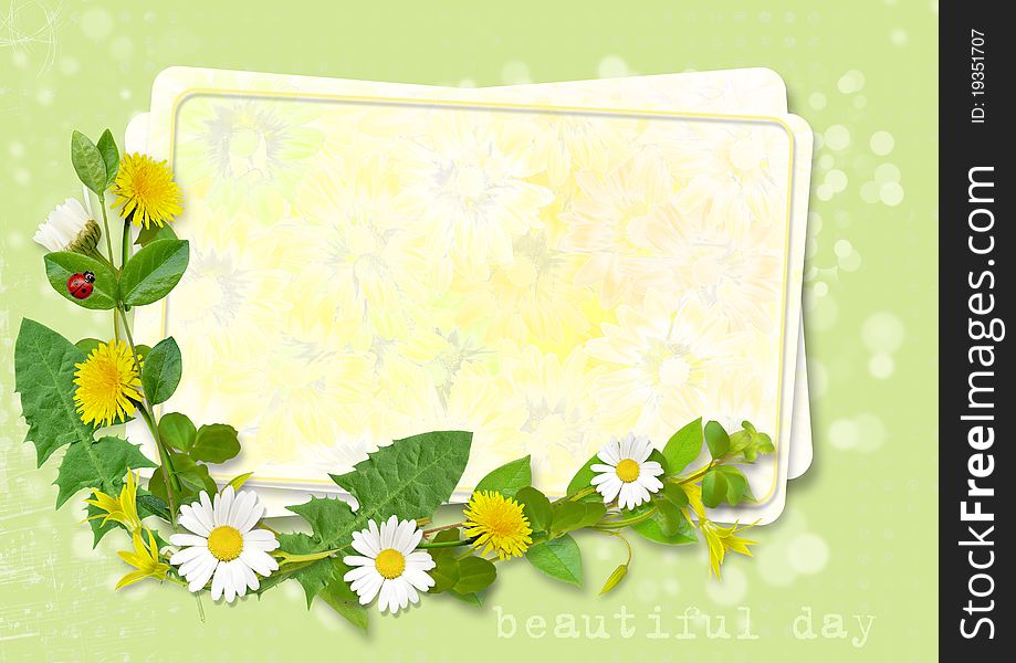 Greeting Card With Spring Flowers