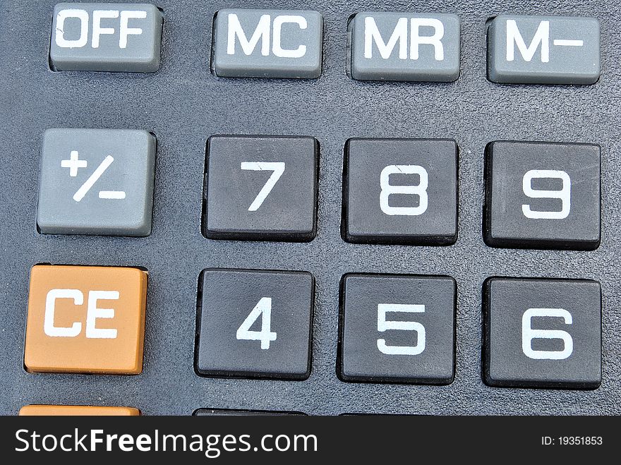 Closeup of the keys on a calculator. Closeup of the keys on a calculator