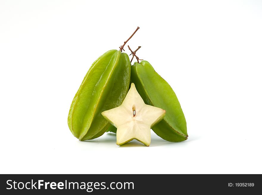 Carambola On A White Background