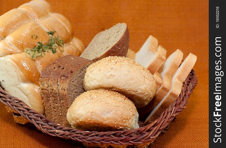 Different kinds of bread Isolated background