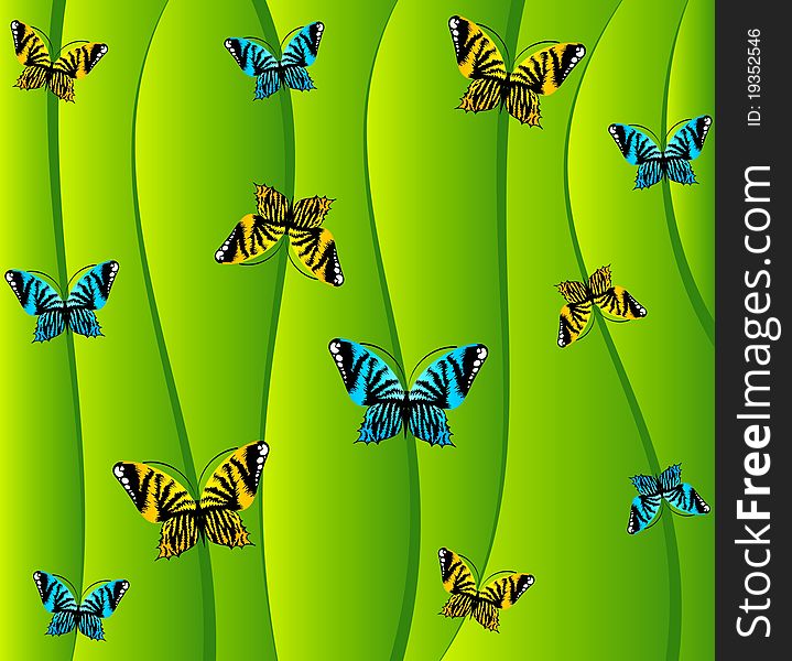 Background With Small Butterflies.