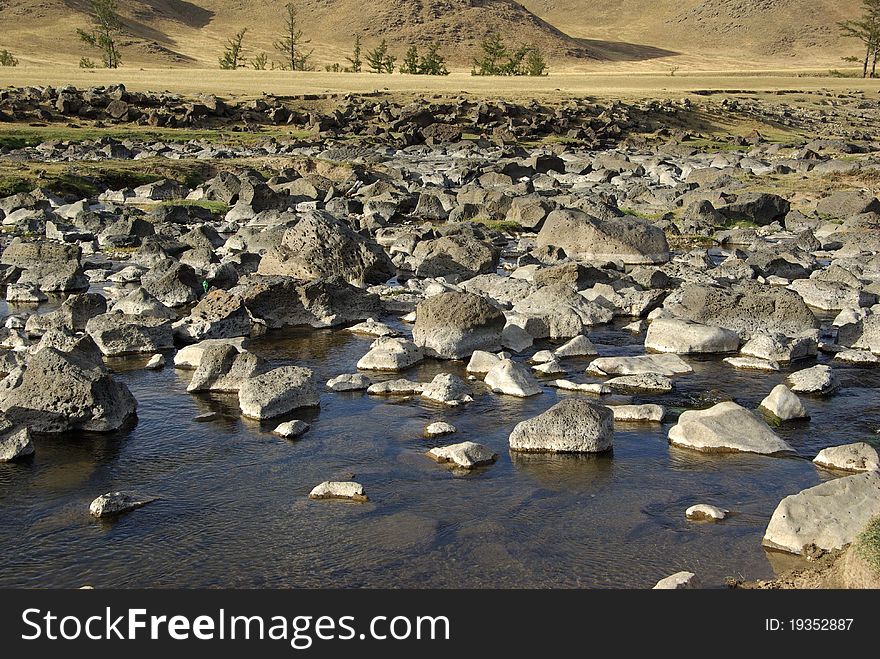 A river in Mongolia, in Asia