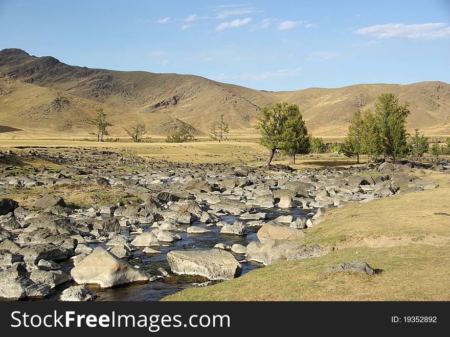 Landscape in Mongolia, in Asia