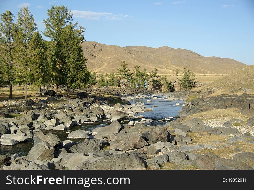 A river in Mongolia, in Asia