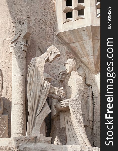 Details Of Sagrada Familia Cathedrals In Barcelona