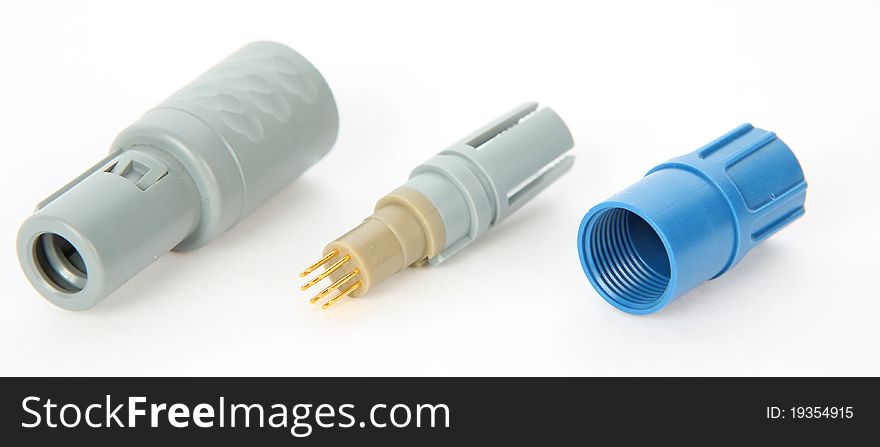 Professional  connectors.  
Plastic electronic component in an analysis