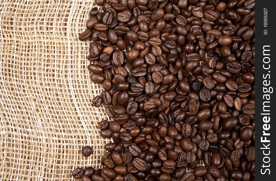 Coffee Beans On A Canvas