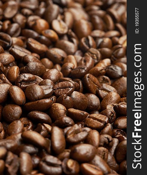Coffee roasted beans a background