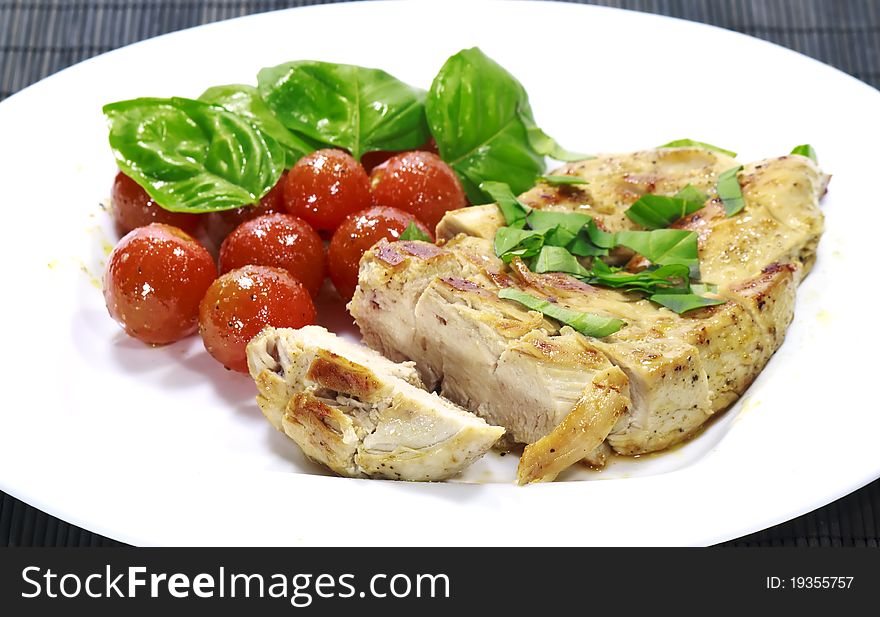 Chicken Steak With A Tomato Salad