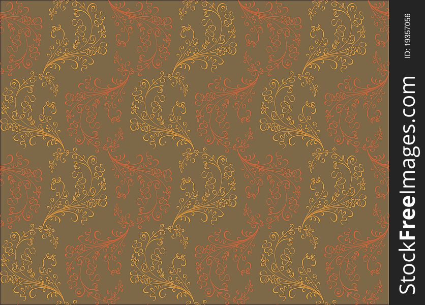 Seamless floral pattern of different shades of brown. Seamless floral pattern of different shades of brown