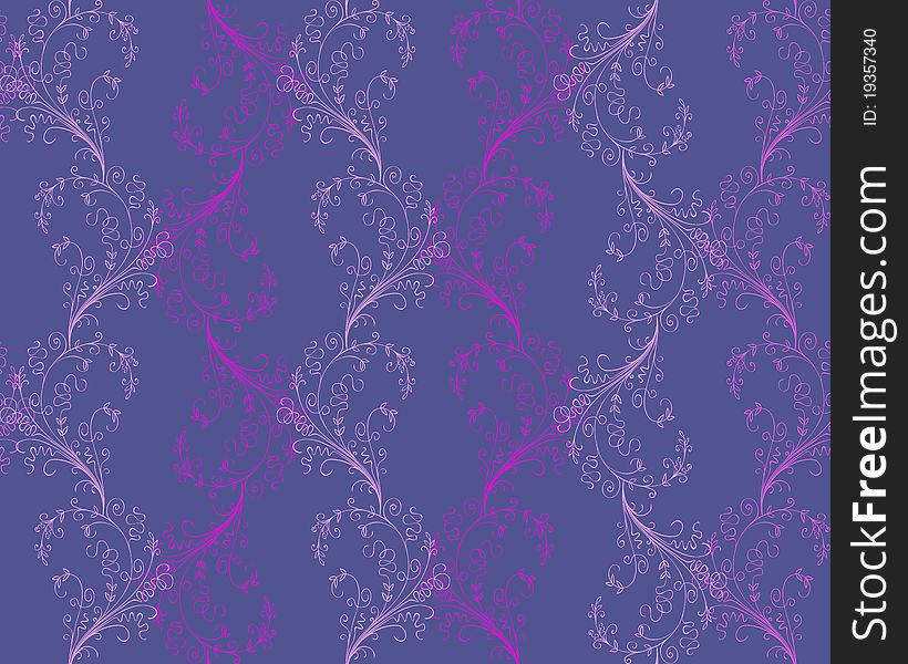 Vector Purple Seamless Floral Pattern