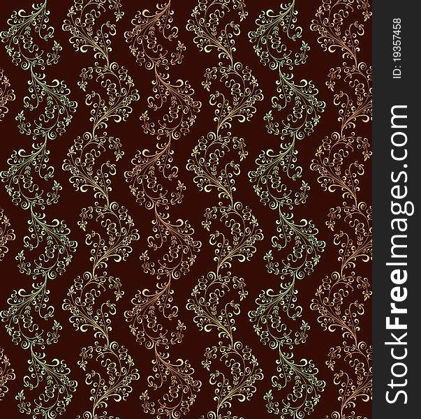Seamless floral pattern of different shades of brown. Seamless floral pattern of different shades of brown