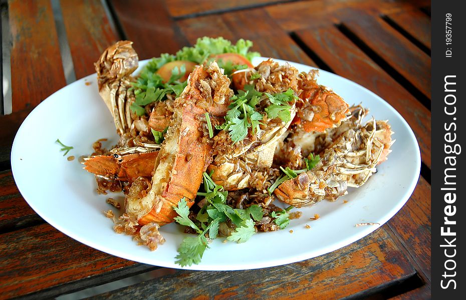 Lobster fried with garlic pepper