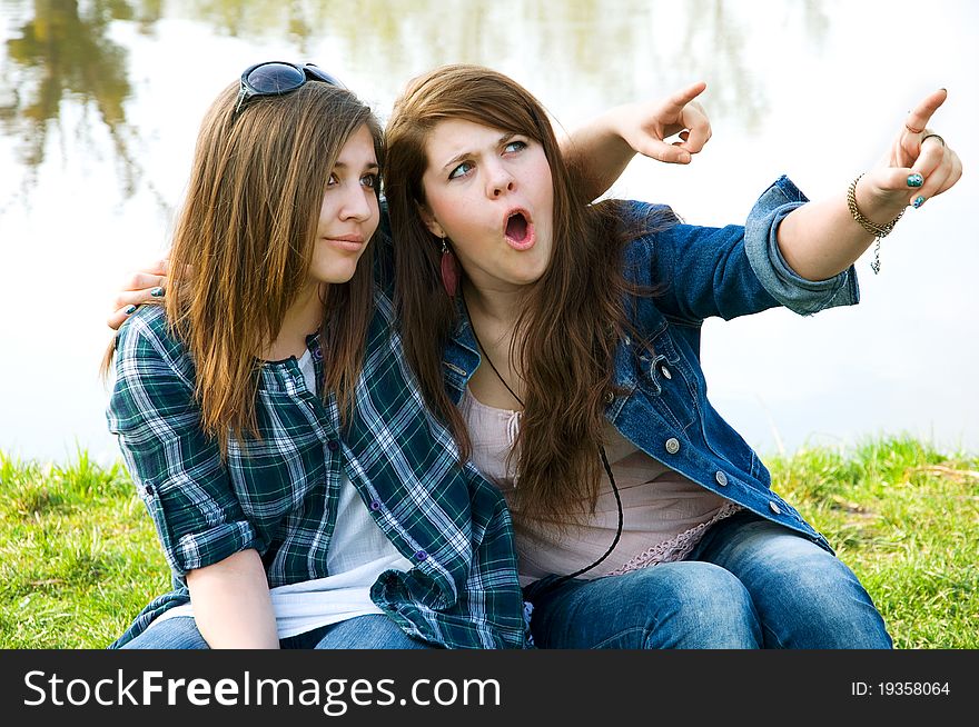 Two Surprised  Young Teens