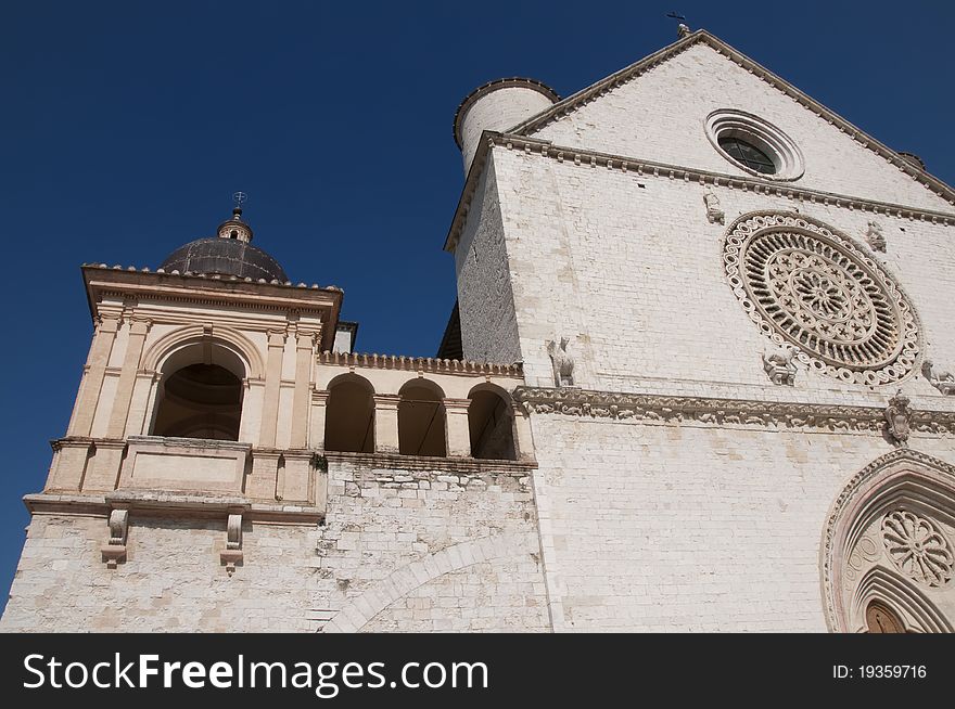 View of an ancient basilica in Assisi. View of an ancient basilica in Assisi